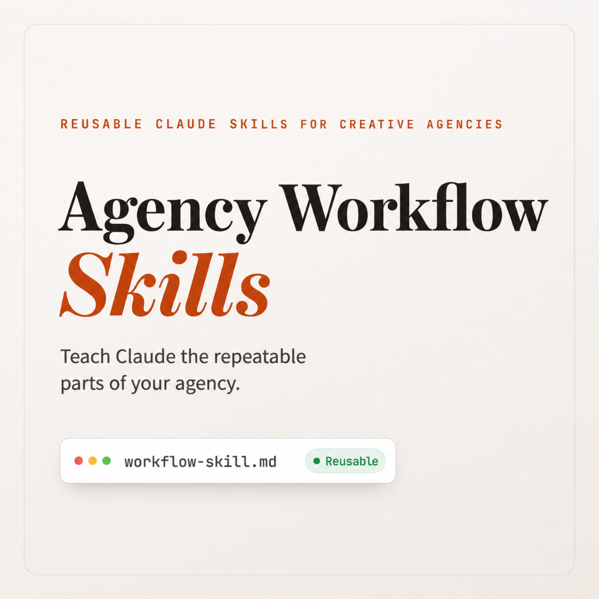 Agency Workflow Skills product cover